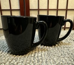 Corelle Stoneware Black Coffee Cups Mugs Set of 2 - £13.39 GBP