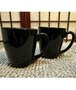 Corelle Stoneware Black Coffee Cups Mugs Set of 2 - £13.29 GBP