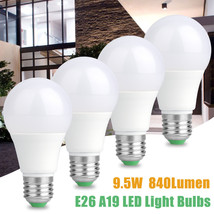 4x E26 A19 LED White Light Bulbs 6000K 9.5W 840Lumen Daylight Energy Sav... - £22.66 GBP