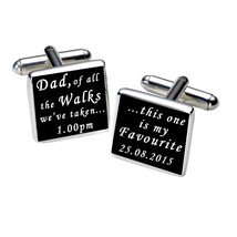 Personalised Engraved Dad of All The Walks Men&#39;s Cufflinks Favourite Father of T - £12.54 GBP