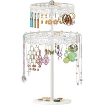 Jewelry Earring Holder Organizer - Rotating Earring Stand Tree With 250 ... - £11.96 GBP