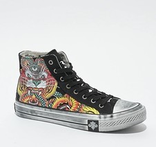AFFLICTION FLAME&amp; FABLE HI-TOP SHOES SNEAKERS UNISEX M 7.5 / W 9 STREETWEAR - $1,485.42 MXN