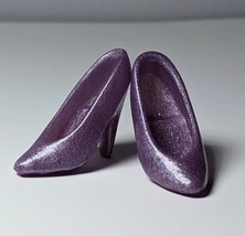 90s Style Shoes For Barbie Doll, Handmade OOAK For Collectors -  Purple Light - £5.53 GBP