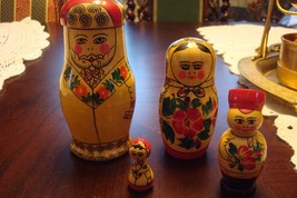Russian Nesting Dolls, Four, Made in Russia, Original Sticker, 5&quot; Family... - $30.37