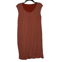 Garnet Hill Pleated Knit Sleeveless Midi Dress Women Medium Stretch Tulip Wrap  - £23.73 GBP