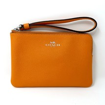 Coach Corner Zip Wristlet in Bright Mandarin Orange Leather 58032 New With Tags - £68.53 GBP