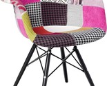 With Black Wood Legs And Patchwork A Fabric, The 2Xhome Mid Century Mode... - £180.92 GBP