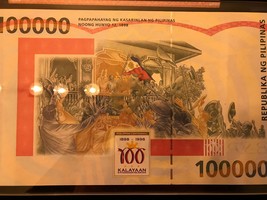 Philippine 100,000-piso Centennial Banknote - $3,700.00