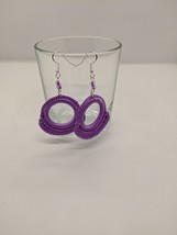 Handmade Aesthetic Mini Crochet Jewellery Purple Earrings - £3.98 GBP