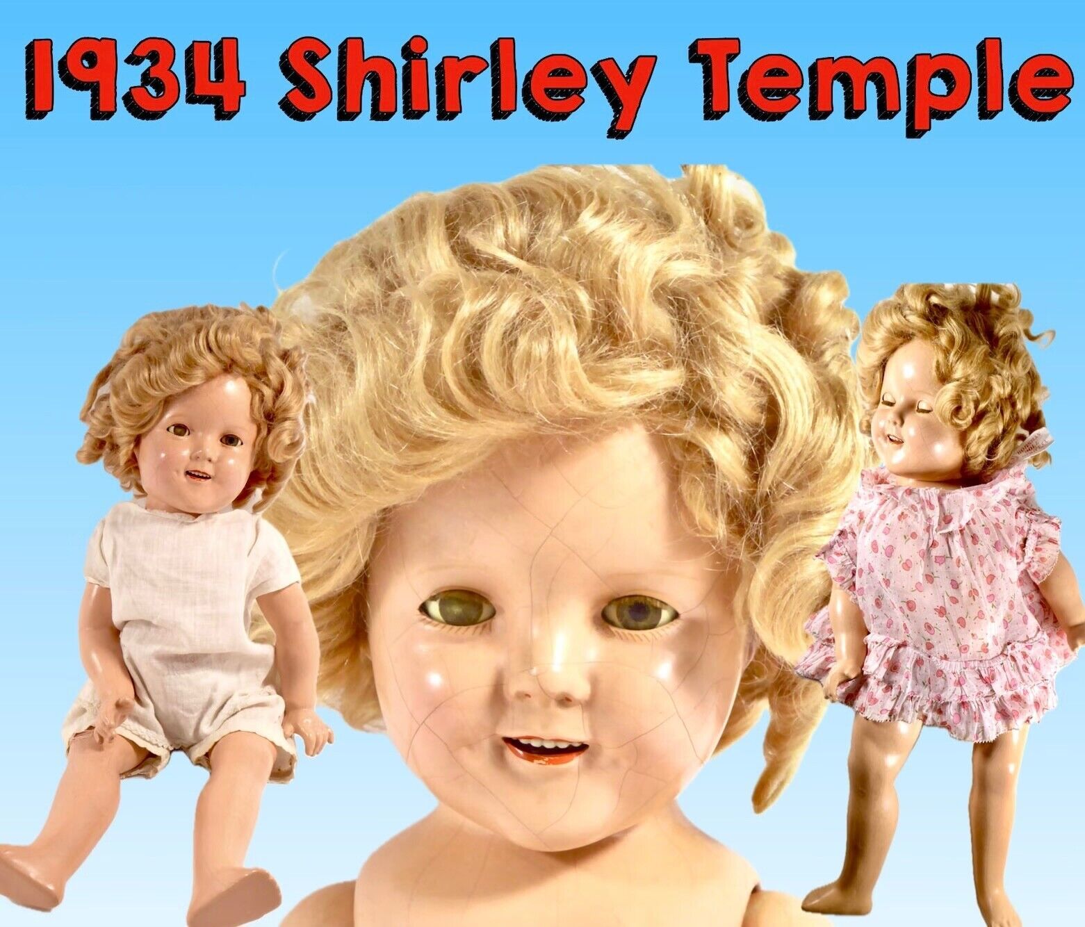 25% PRICE DROP:1934 Ideal Shirley Temple Doll, 18" Composition, Clothing & Shoes - $107.10