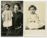 Beautiful Little Girl &amp; Girl With Mother Real Photo Postcards - $17.82