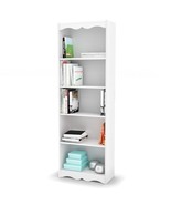 White 72-inch High Bookcase with Soft Arches and 5 Shelves - $454.06 CAD