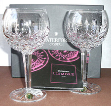 Waterford Crystal Lismore Balloon Wine Glass Pair 60th Anniversary 156516 New - $175.90