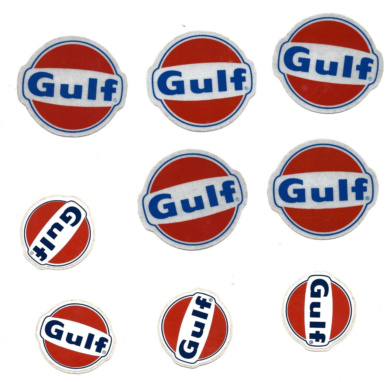 9 Gulf Oil Vinyl Sticker/Decals-2 Sizes-New Old Stock - $13.55