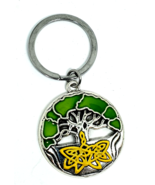 Tree of Life Keyring Enamelled Keychain Gift Yggdrasil Celtic Knot Keyri... - £4.15 GBP