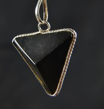 Black tourmaline  three side pointed pendant dispelling fear,obsession,n... - £13.88 GBP