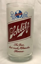 Vintage Schlitz Pabst Beer Bar Drinking Glass 5 1/2” Tall White Graphic Ad - $12.82