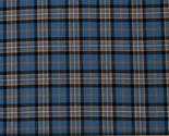 Homespun Classic Plaids Blue and Tan Plaid Cotton Fabric by the Yard (D1... - £8.57 GBP