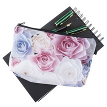 Flower Pattern Portable School Pencil Bag Women&#39;s Makeup Bag Cosmetic Purse Save - £10.79 GBP