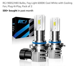 9005/HB3 Bulbs, Fog Light 6000K Cool White with Cooling Fan, Plug-N-Play, - $460.70 MXN