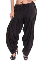 Beautiful Women&#39;s Cotton Patiala Salwar Pants Regular Fit Salwar Pyjamas Black - £13.77 GBP