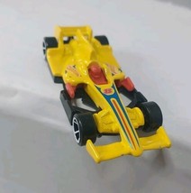 2014 HOT WHEELS F1 RACER #8 YELLOW 1:64 DIECAST 3&quot; INDY RACE CAR WITH RE... - $9.70