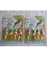 Vintage 2x Set of 4 Polly Parrot Fridge Magnets Memo Holder New NOS Hong... - $16.95