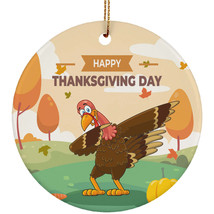 Thanksgiving Turkey Ornament Happy Giving Cute Turkey Dab Natural Ornaments Gift - £11.86 GBP