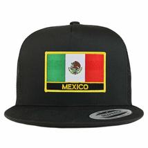 Trendy Apparel Shop Flexfit XXL Mexico Flag 5 Panel Flatbill Trucker Mesh Snapba - £20.28 GBP