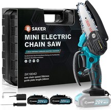 Saker Mini Chainsaw, 4 Inch Cordless Portable Electric Chainsaw, Handhel... - £91.89 GBP