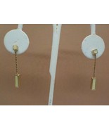 CHAIN DANGLE EARRINGS BOX AND RECTANGLE GOLD COLORED POST STUD FASHION J... - $9.99