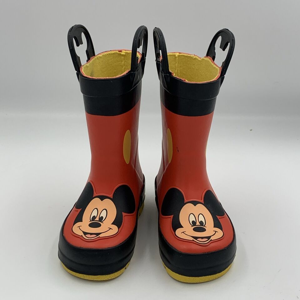 Disney Mickey Mouse Rain Boots Toddler Size 5 Red Western Chief - $8.68