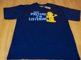 Garfield Just Pretend I&#39;m Listening T-Shirt Mens Medium New w/ Tag Cat - £15.82 GBP