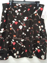 Anne Klein Women&#39;s Skirt Brown Skirt Floral Print SIlk Blend Size 12 - $6.93