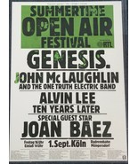 GENESIS / ALVIN LEE / BAEZ 23.5 X 33.5 1978 ORIGINAL GERMAN SHOW POSTER ... - $40.00