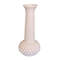 EO Brody Co Bud Vase White Hobnail Milk Glass Bulbous 7.5&quot; x 3.5&quot; Vintage - £21.94 GBP