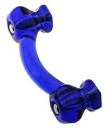 1 Cobalt Blue Glass Cabinet Handle Drawer Pull Vintage Style Restoration - $11.18