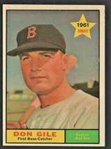 Boston Red Sox Don Gile Rookie Card Rc 1961 Topps Baseball Card # 236 Nr Mt - £2.78 GBP