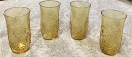 Anchor Hocking Springsong Honey Gold 12 oz Flat Tumblers Set of 4 - $464.63 MXN