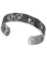 Norse Tree of Life Bracelet Silver Stainless Steel Viking Falcon Yggdras... - £15.79 GBP