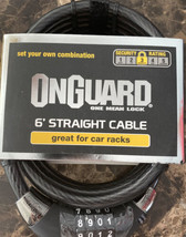 OnGuard Combination Cable Lock 6 Foot Straight Cable Car Racks Bikes Tra... - £15.52 GBP