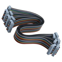 30Cm 20-Pin Idc Connector Flat Rainbow Ribbon Cable With Black 2.54Mm Fc... - $19.99