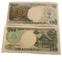 1988 Indonesia 500 Rupiah Banknote Deer Animal Series UNC - $3.93 CAD