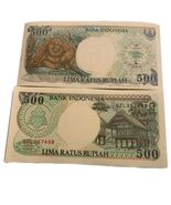 1988 Indonesia 500 Rupiah Banknote Deer Animal Series UNC - $3.93 CAD