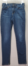 Banana Republic Jeans Women Sz 4 Blue Denim Cotton Pockets Flat Front Skinny Leg - £14.54 GBP
