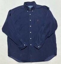 Ralph Lauren Men&#39;s Blake Navy Blue Corduroy Relaxed Fit Button-Down Shir... - $17.67