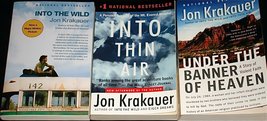 Jon Krakauer Book Set: &quot;Into the Wild,&quot; &quot;Into Thin Air,&quot; &quot;Under the Banner of He - £29.86 GBP