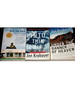 Jon Krakauer Book Set: &quot;Into the Wild,&quot; &quot;Into Thin Air,&quot; &quot;Under the Bann... - £31.42 GBP