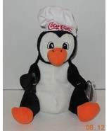 Coca-Cola Penguin in Chefs hat 8&quot; Beanie bean bag plush toy style #0127 - $15.07