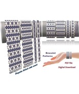 Cuff Bracelet patterns, Odd Peyote Stitch, Miyuki Delica and Preciosa, P... - $6.78 CAD